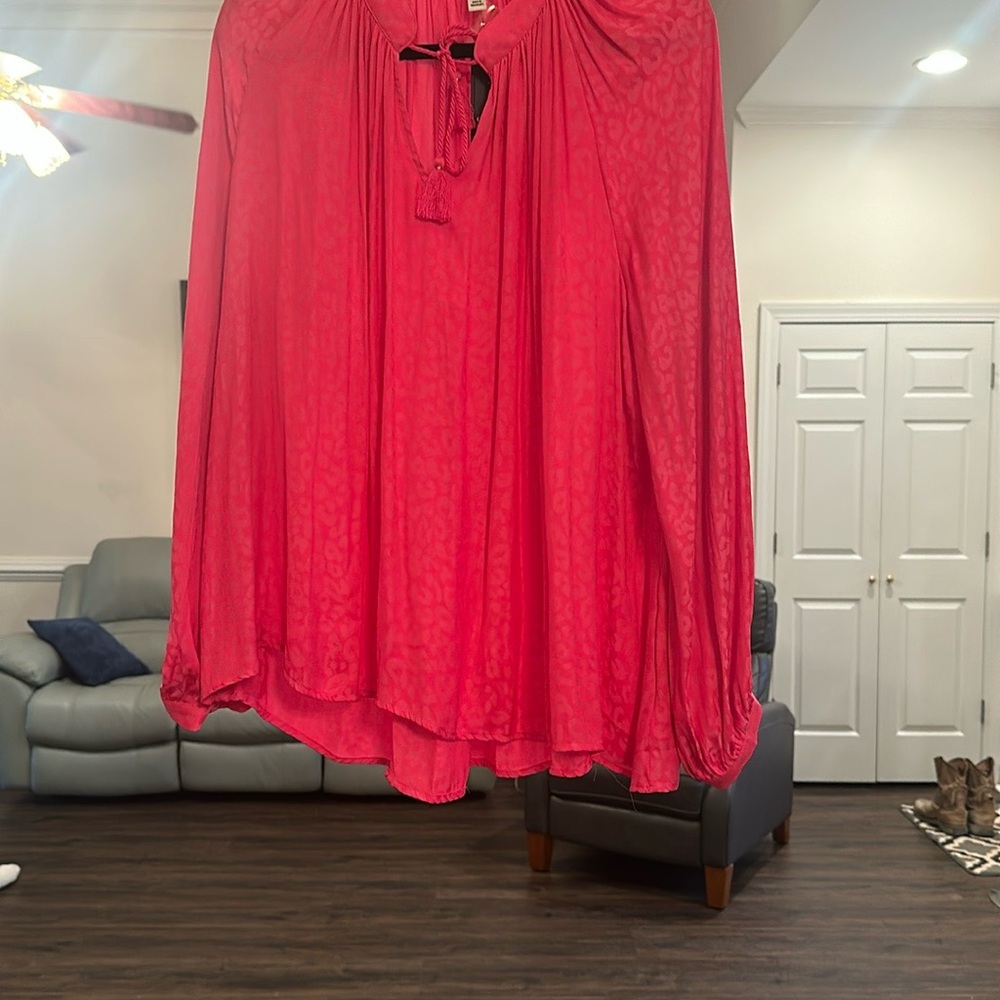 Women's Hot Pink Blouse long sleeve